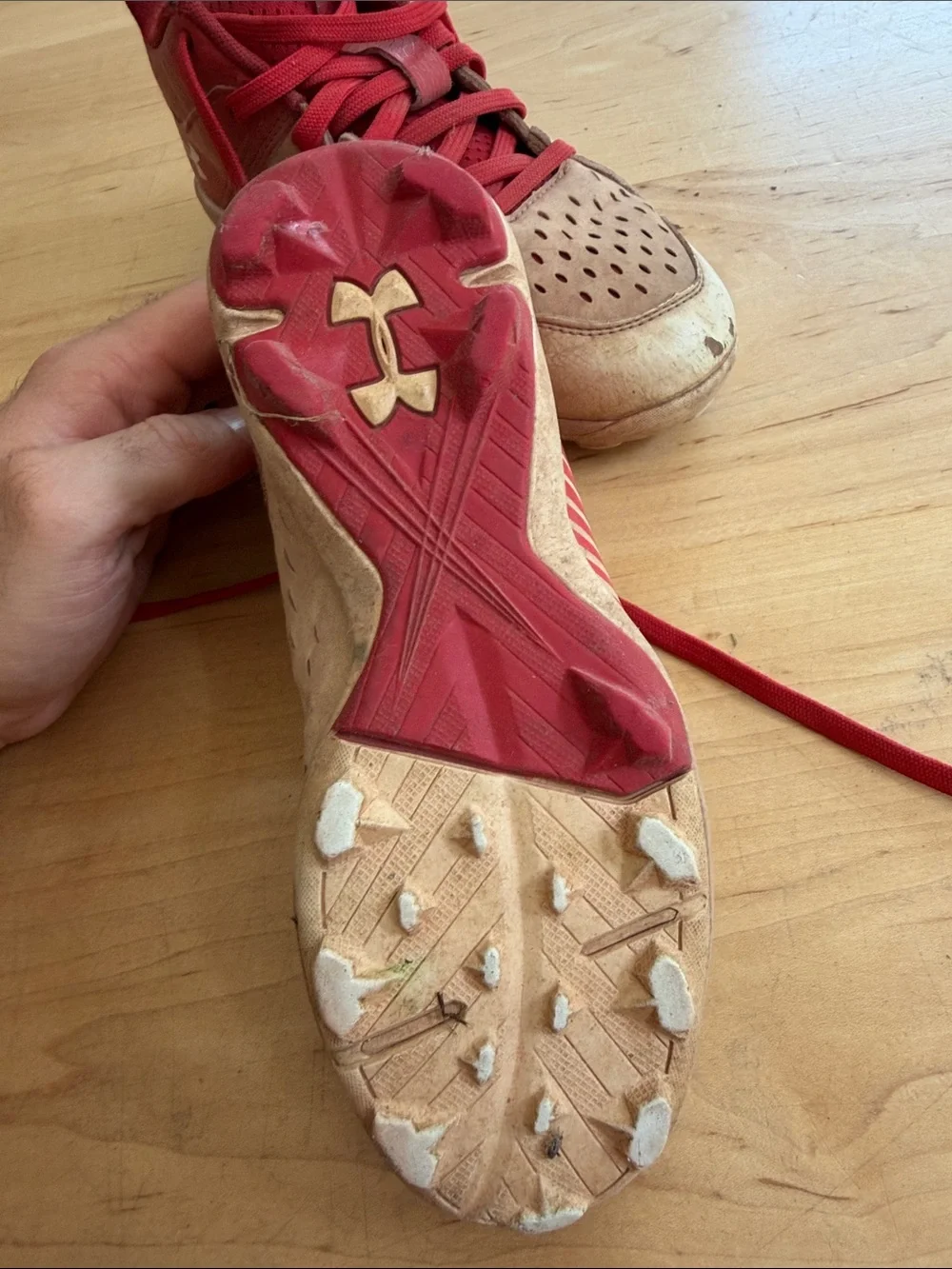 Under Armour Kids Red Baseball Cleats